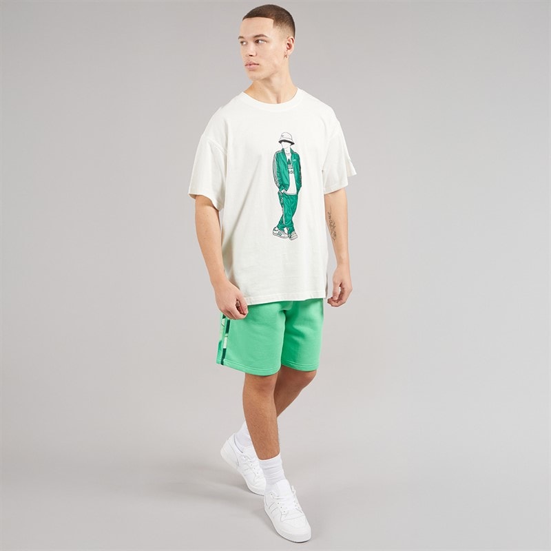 adidas Originals Herre GFX Trefoil Logo T Shirt Off White - Billede 4