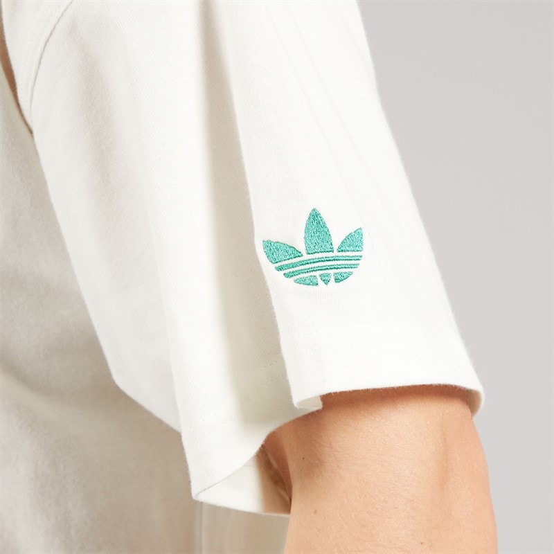 adidas Originals Herre GFX Trefoil Logo T Shirt Off White - Billede 5