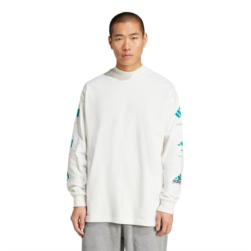 adidas Originals Herre EQT Grafik Langærmet T-shirt Cloud White - Billede 1