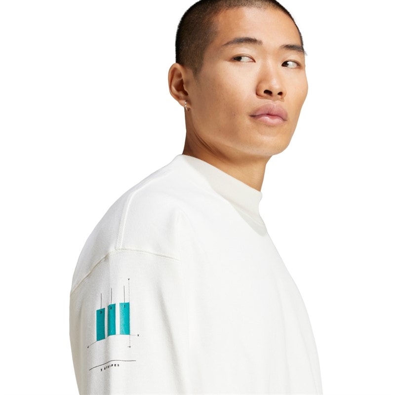 adidas Originals Herre EQT Grafik Langærmet T-shirt Cloud White - Billede 3