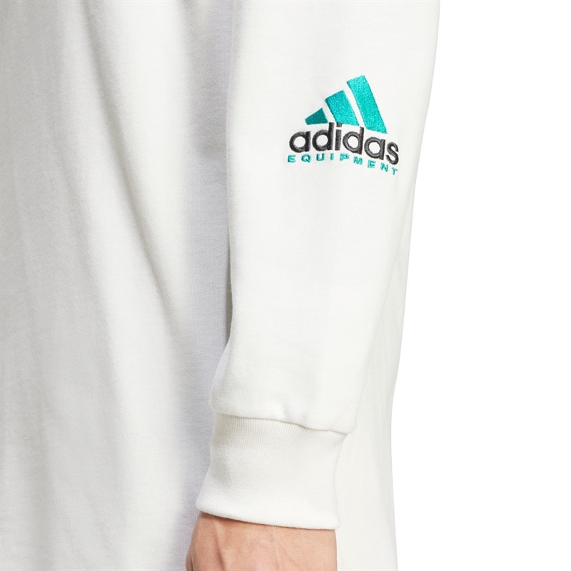 adidas Originals Herre EQT Grafik Langærmet T-shirt Cloud White - Billede 4