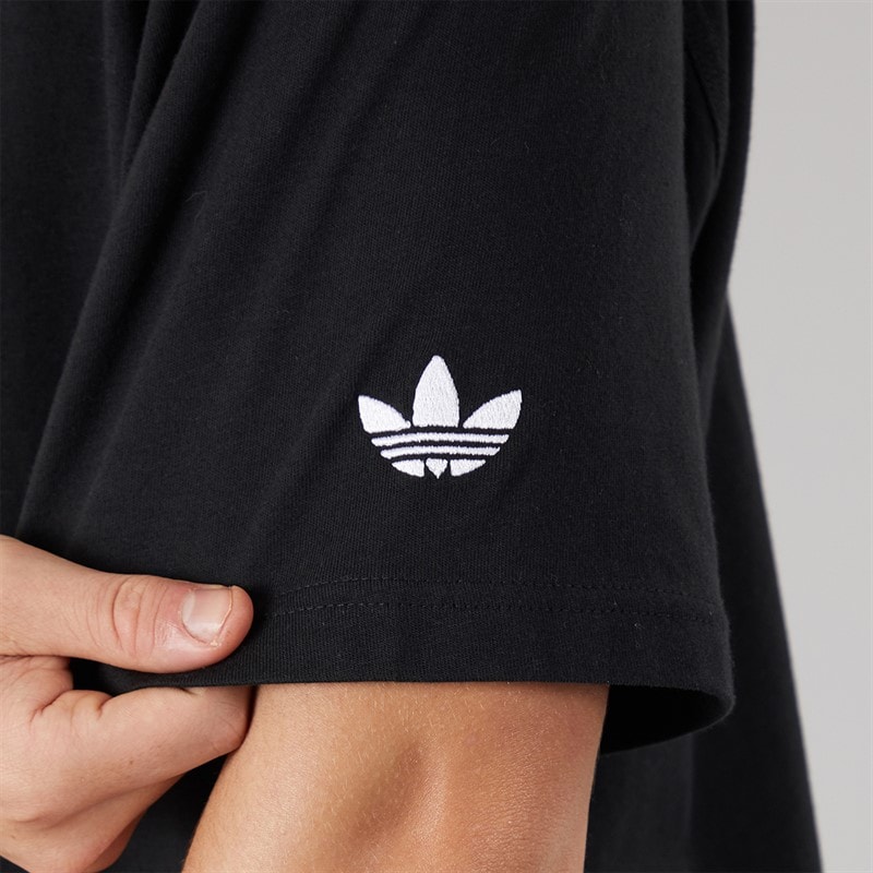 adidas Originals Herre GFX Trefoil Logo T Shirt Sort - Billede 3