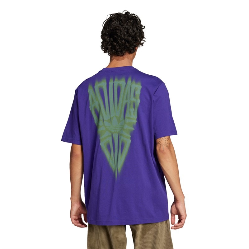adidas Originals Herre Skelet Ryg Grafik T-shirt Collegiate Purple - Billede 1