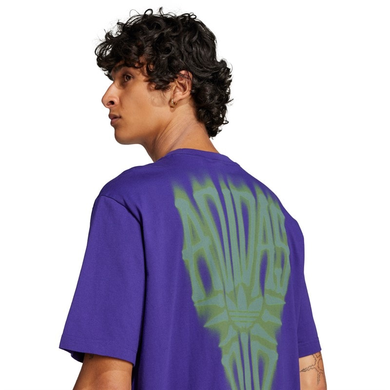 adidas Originals Herre Skelet Ryg Grafik T-shirt Collegiate Purple - Billede 5