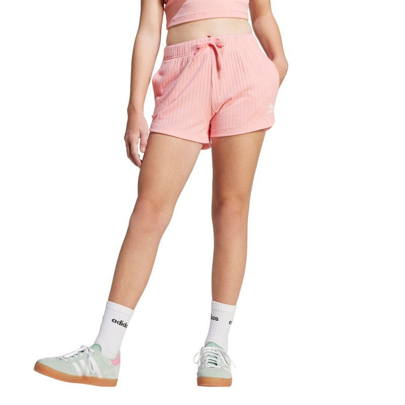 adidas Originals Junior Piger Rib Shorts Semi Pink Spark