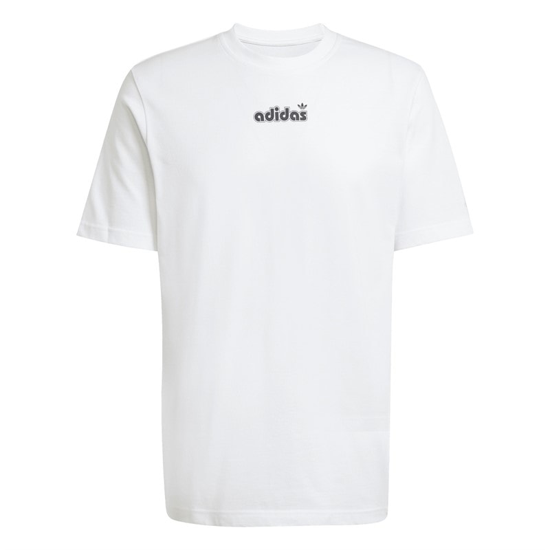 adidas Originals Herre Lille Logo Grafik T-shirt Hvid - Billede 1