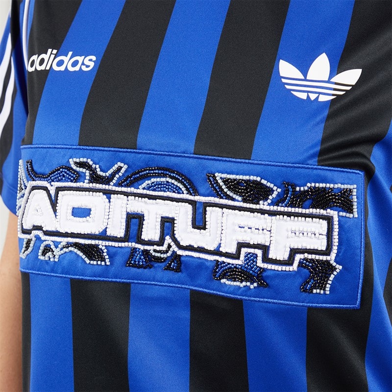 adidas Originals Dame perler stribet jersey Semi Lucid Blue/Sort - Billede 3