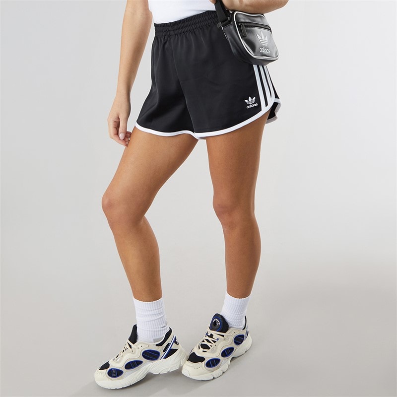 adidas Originals Dame Adicolor 3 striber sprinter shorts Sort