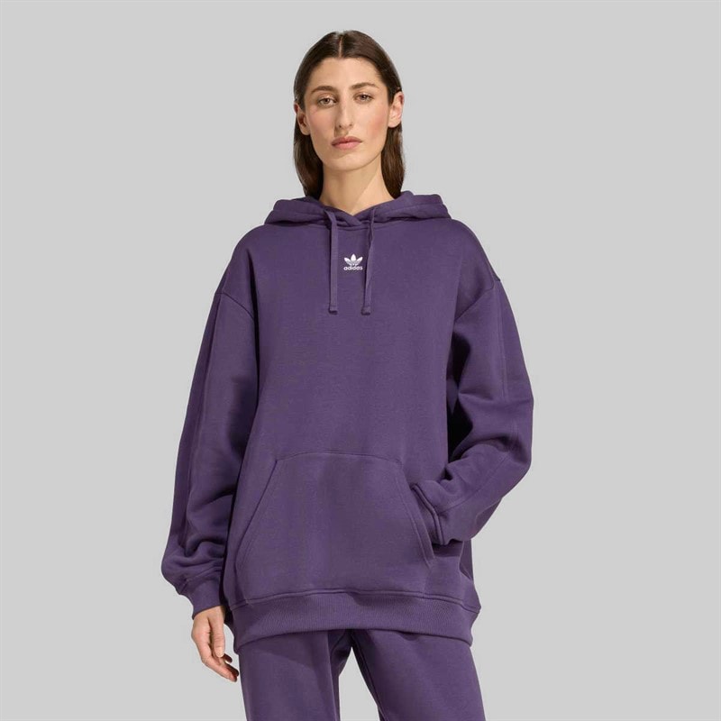 adidas Originals Dame Essentials Oversized Fleece Hoodie Aurora Plum - Billede 2