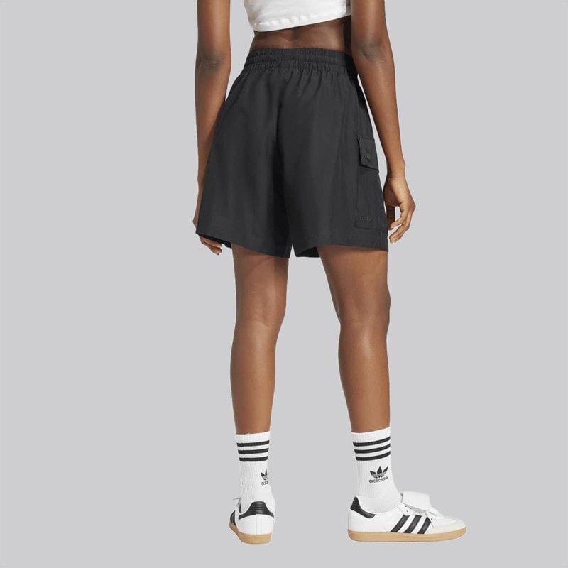 adidas Originals Dame Essentials Vævet Højtaljede Cargo Shorts Sort - Billede 2