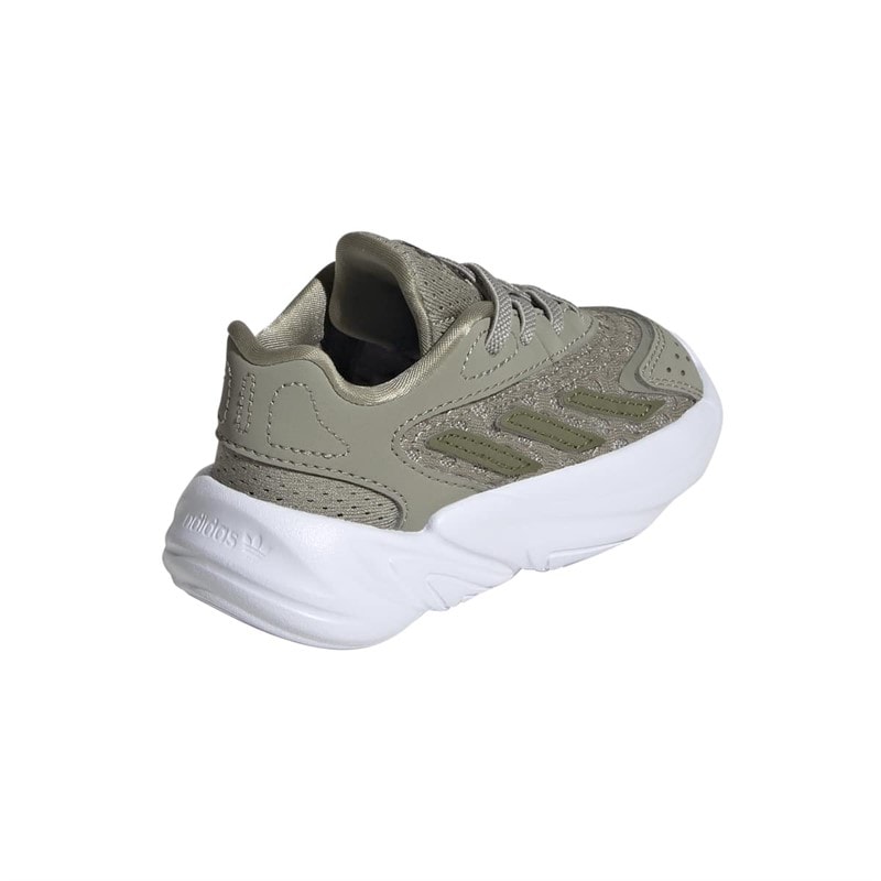 adidas Originals Baby Ozelia Elastisk Snørebånd Træningssko Silver Pebble/Focus Olive/Cloud White - Billede 3