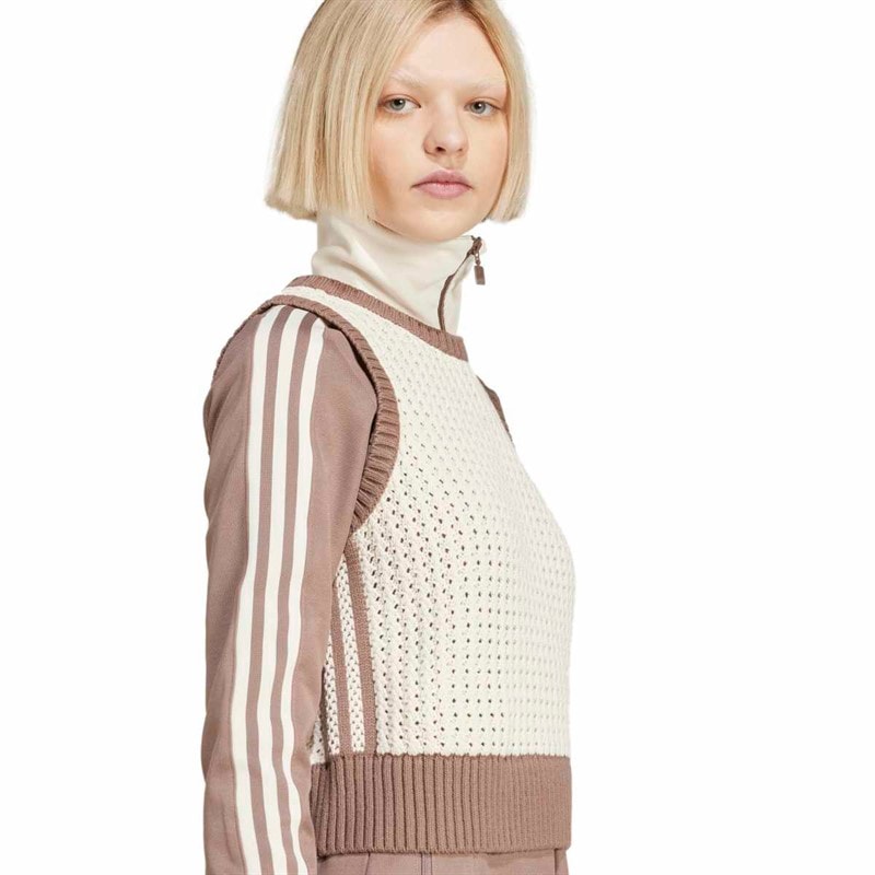 adidas Originals Dame Adicolor Strikket Vest Wonder White - Billede 5