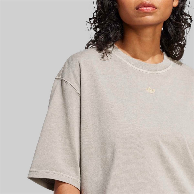 adidas Originals Dame vasket oversized t-shirt Silver Pebble - Billede 3