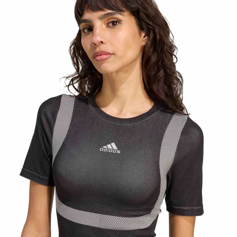 adidas Originals Dame Seamless Techfit Baby T-shirt Sort/Hvid - Billede 3
