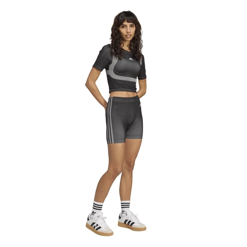adidas Originals Dame Seamless Techfit Baby T-shirt Sort/Hvid - Billede 4