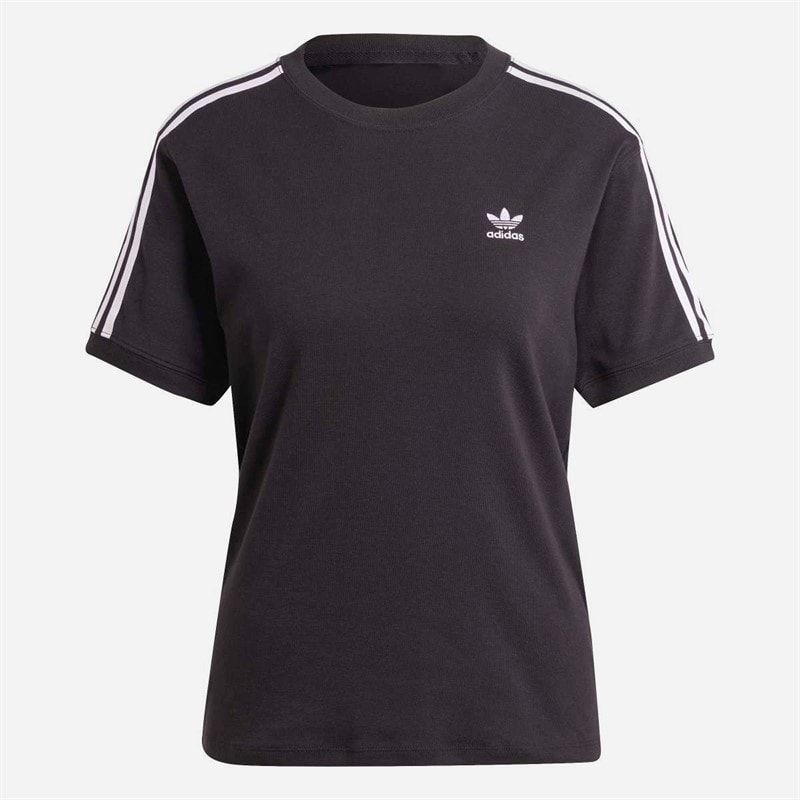 adidas Originals Dame Adicolor 3 striber Trefoil T-shirt Sort