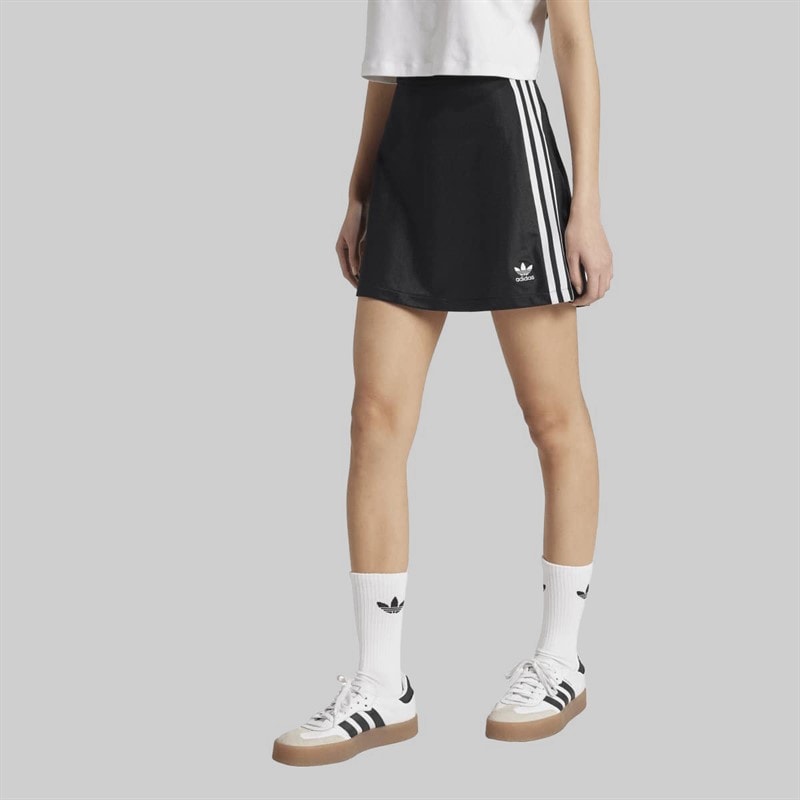 adidas Originals Dame Adicolor 3 striber Mini Nederdel Sort/Hvid