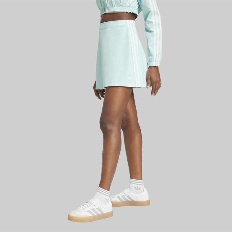 adidas Originals Dame Adicolor 3 striber Mini Nederdel Semi Flash Aqua