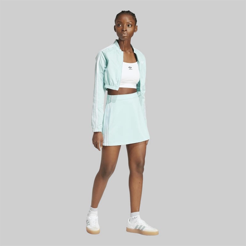 adidas Originals Dame Adicolor 3 striber Mini Nederdel Semi Flash Aqua - Billede 4