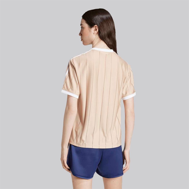 adidas Originals Dame Adicolor 3-Stripes Pinstripe T-shirt Magic Beige - Billede 2