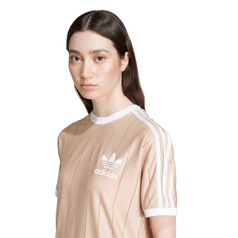 adidas Originals Dame Adicolor 3-Stripes Pinstripe T-shirt Magic Beige - Billede 3