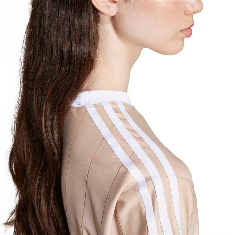 adidas Originals Dame Adicolor 3-Stripes Pinstripe T-shirt Magic Beige - Billede 5