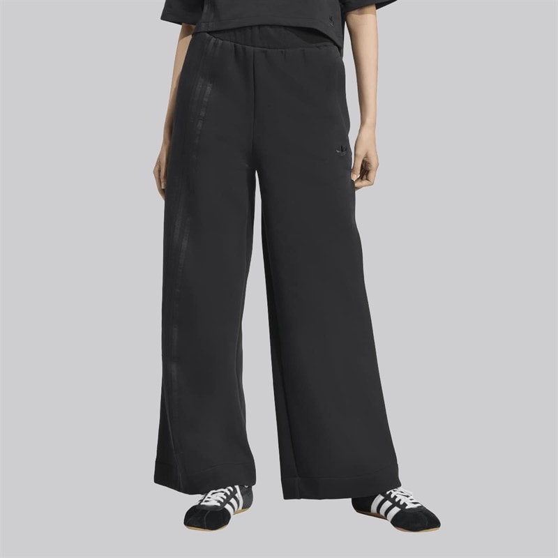 adidas Originals Dame løse 3 striber brede joggingbukser Sort