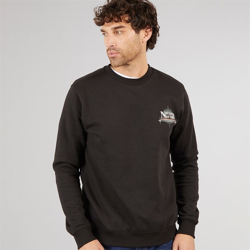 Marcus Herre Colin Print Sweatshirt Sort - Billede 1