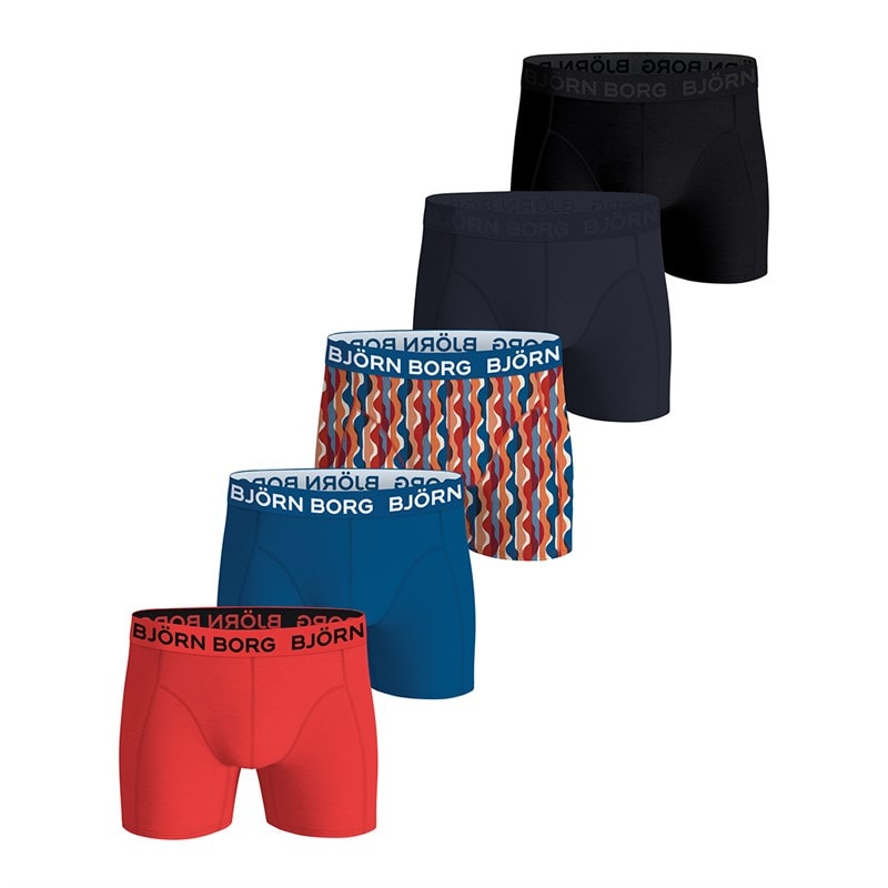 BJORN BORG Herre Fem Pak Bomuld Stretch Boxers Multipack 1