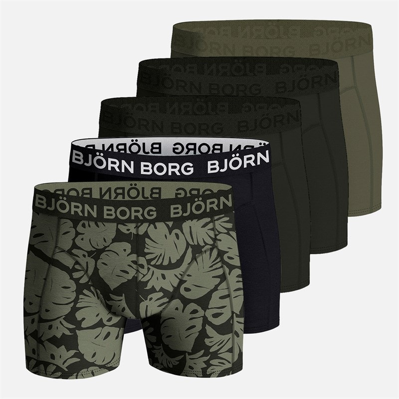 BJORN BORG Herre Fem Pak Bomuld Stretch Boksershorts Multipack 2