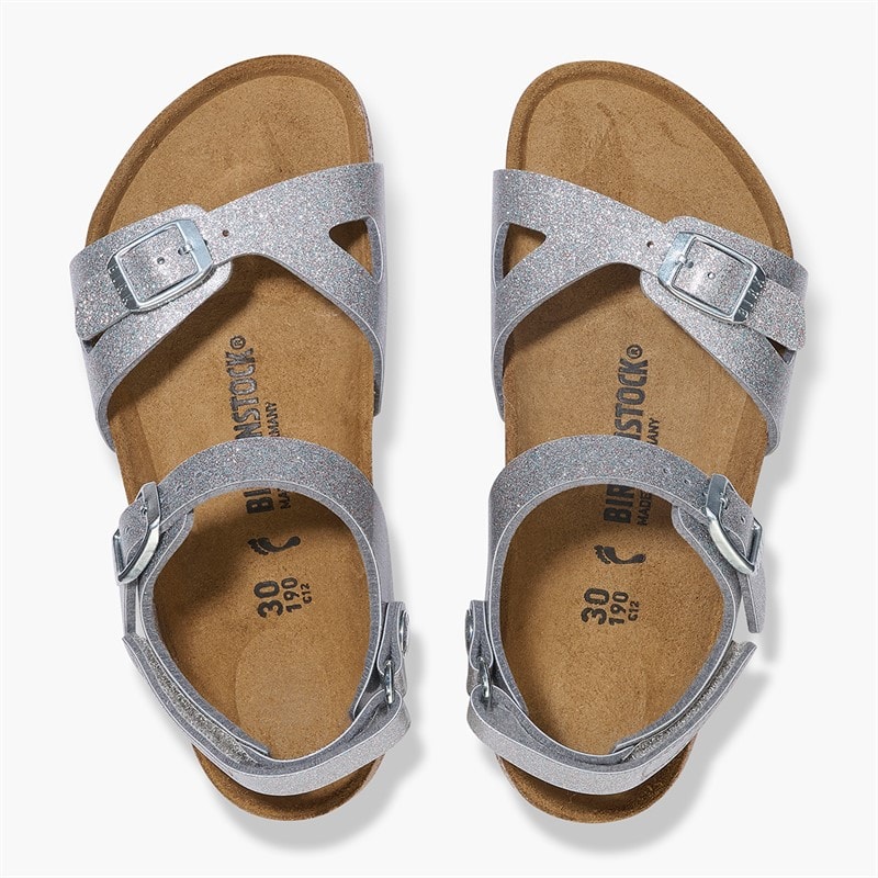 Birkenstock Piger Rio Ankelrem Sandaler Sparkling Silver - Billede 3
