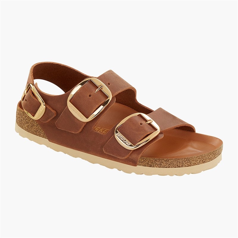 Birkenstock Dame Milano Sandaler med stort spænde Cognac - Billede 1