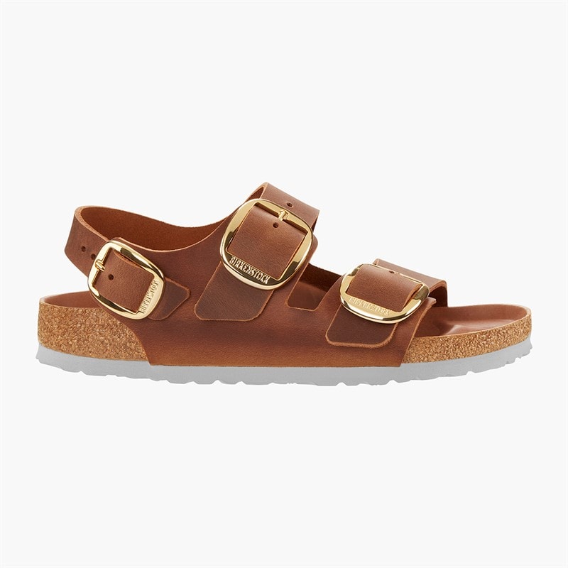 Birkenstock Dame Milano Sandaler med stort spænde Cognac - Billede 2