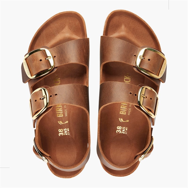 Birkenstock Dame Milano Sandaler med stort spænde Cognac - Billede 3