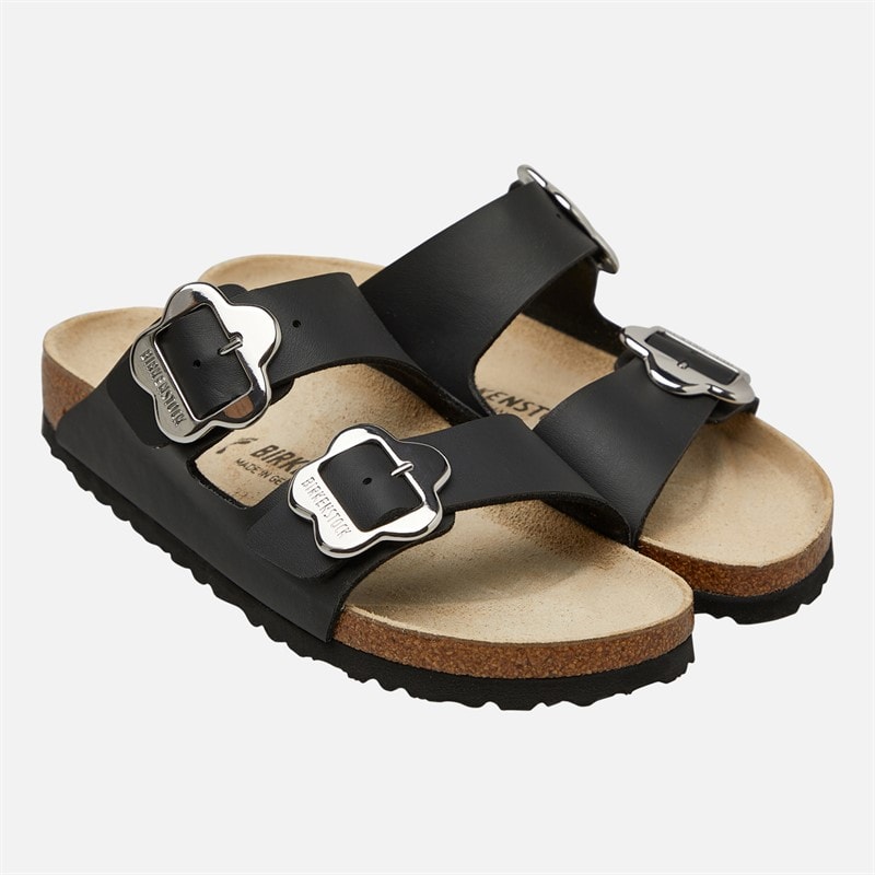Birkenstock Junior Piger Arizona Blomst Spænde Sandaler Sort - Billede 2