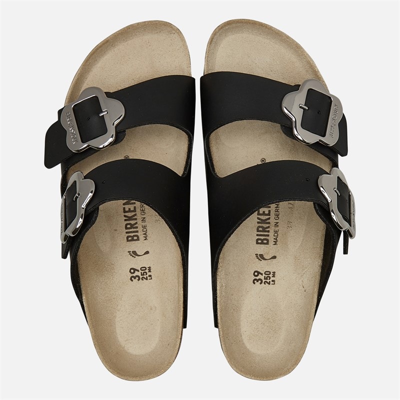 Birkenstock Junior Piger Arizona Blomst Spænde Sandaler Sort - Billede 3