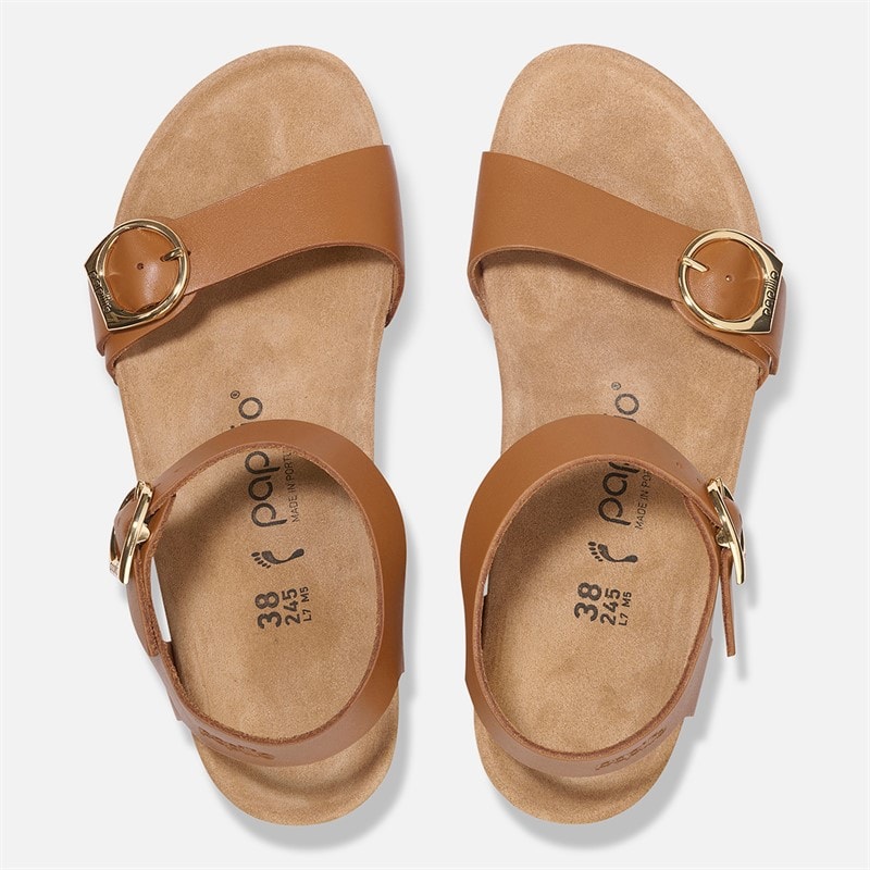 Birkenstock Damesko Soley Ring Spænde Smal Pasform Kile Sandaler Ginger Brown - Billede 3
