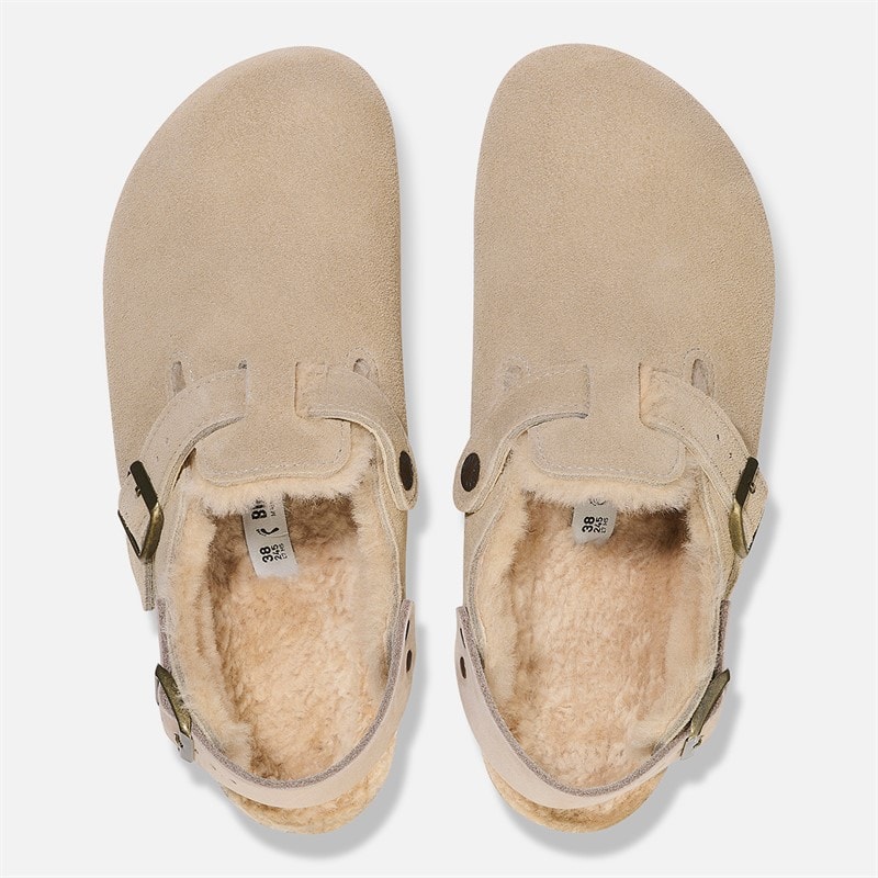 Birkenstock Dame Tokio Indvendig Lammelignende Smal Pasform Sandaler Taupe - Billede 3