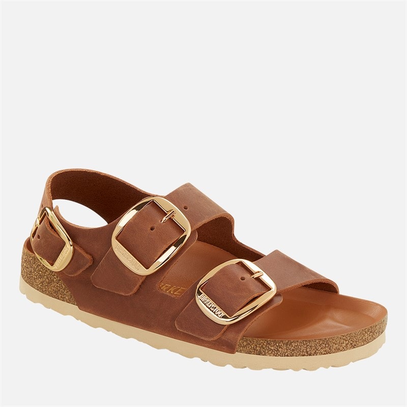 Birkenstock Damesandal med stort spænde Milano Kognak - Billede 2