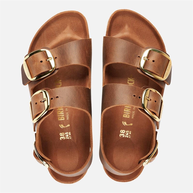 Birkenstock Damesandal med stort spænde Milano Kognak - Billede 3