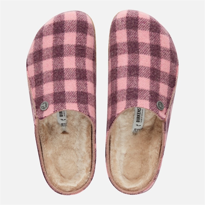 Birkenstock Dame Zermatt shearling hjemmesko Plaid Mørkebær - Billede 3