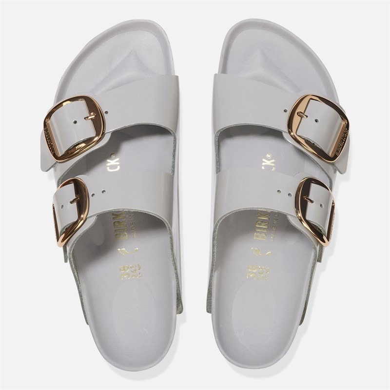 Birkenstock Dame Arizona Big Buckle Dual Strap Sandaler Højglans stenmønt - Billede 3