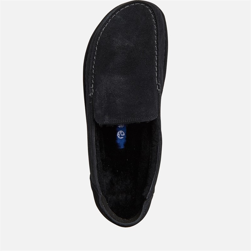 Birkenstock Herre Utti Shearling Mokkko Slipper Sort - Billede 4