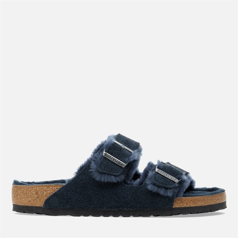 Birkenstock Herre Arizona Shearling Forede Dobbelt Rem Sandaler Marineblå