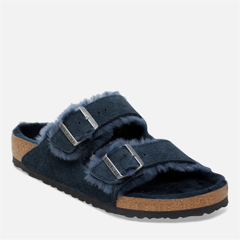 Birkenstock Herre Arizona Shearling Forede Dobbelt Rem Sandaler Marineblå - Billede 2