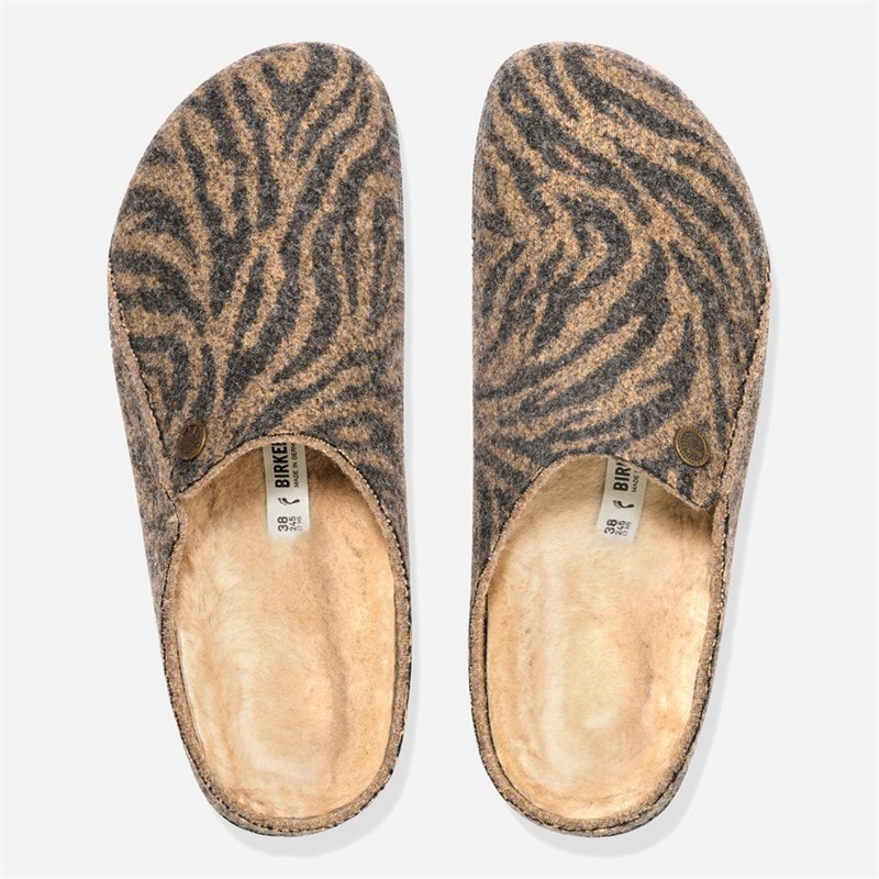 Birkenstock Dame Zermatt shearling hjemmesko Zebratoffee Mélange - Billede 3