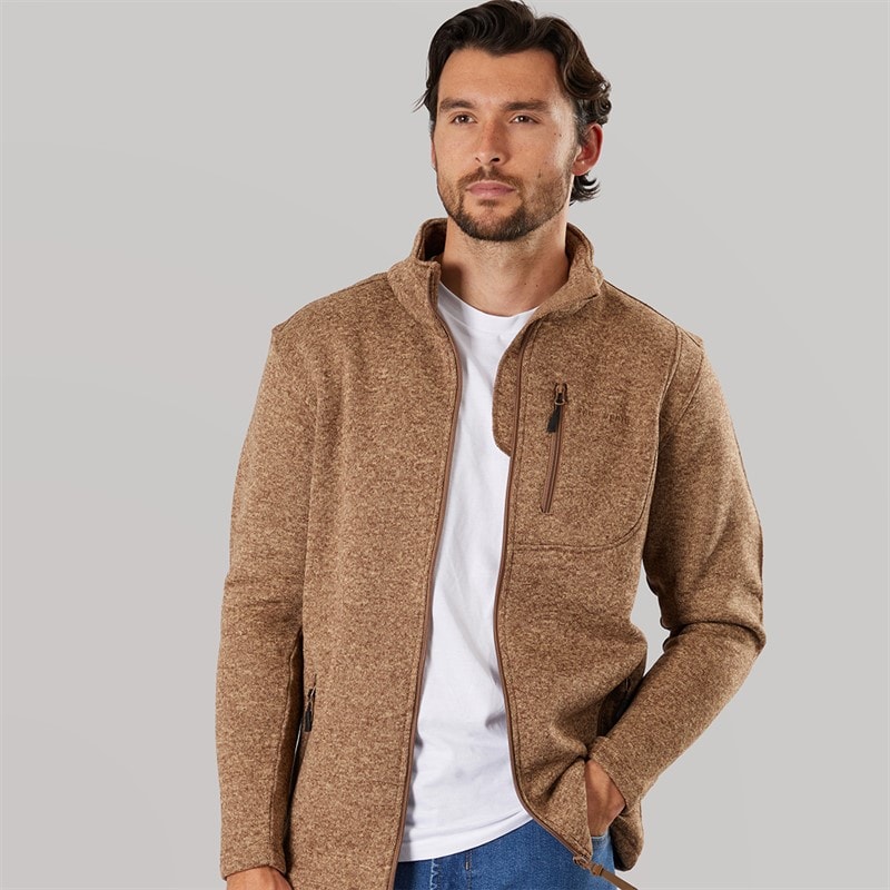 True North Herre Flatfleece Jakke Bark - Billede 1