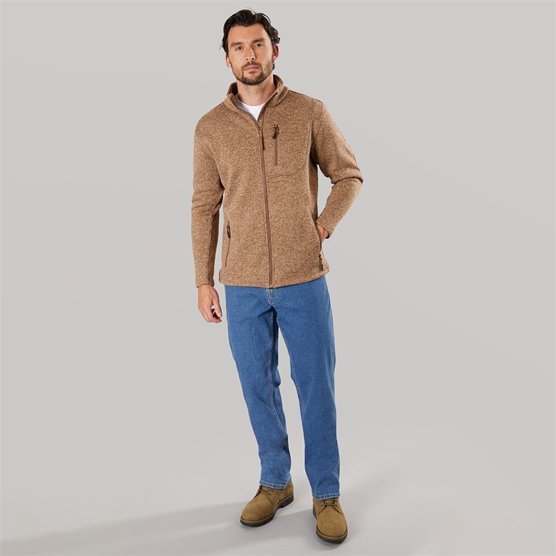 True North Herre Flatfleece Jakke Bark - Billede 4