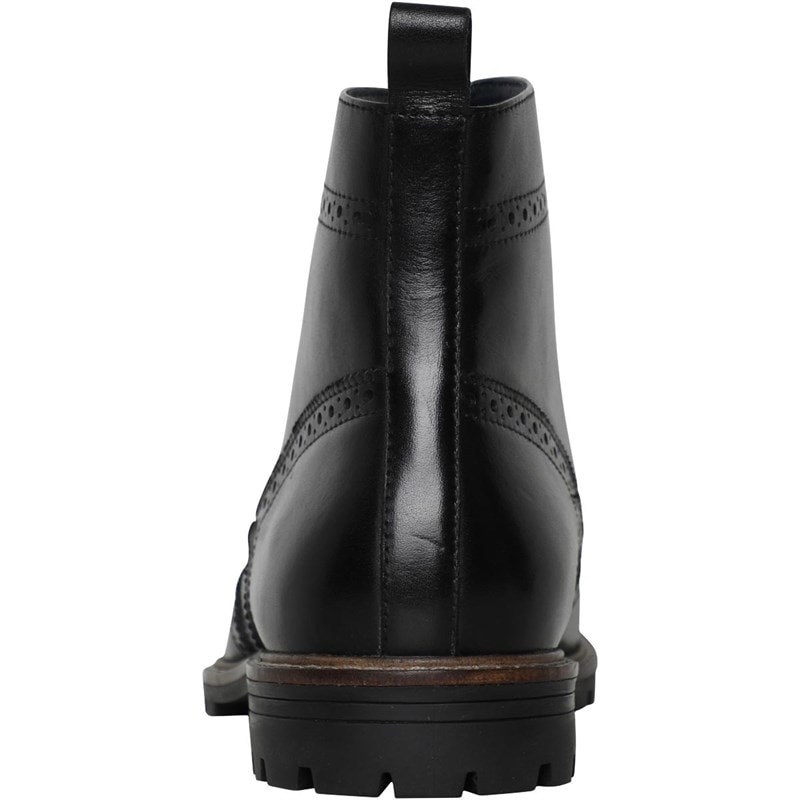 Ben Sherman Herresko i Sort Læder Brogue Støvler - Billede 3