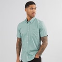 Ben Sherman Herre Oxford Skjorter med korte ærmer Grøn Mergel